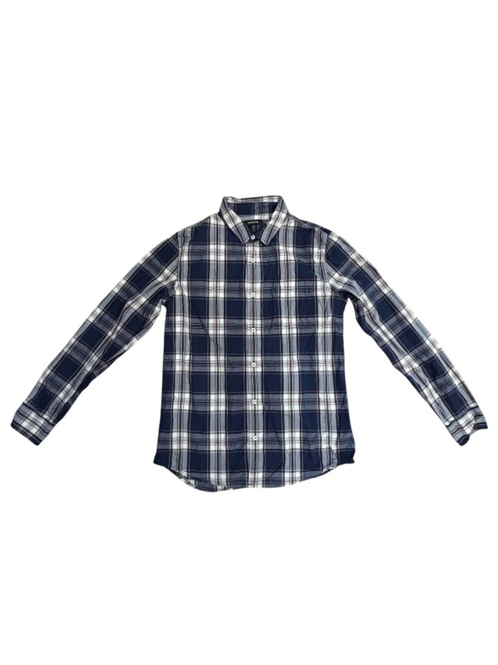 Nordstrom Kids Plaid Button Down Shirt XXL 18/20 Blue Red White Cotton